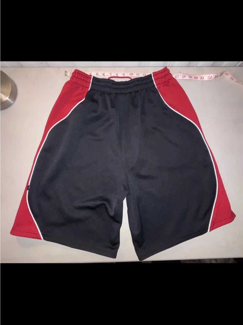Nike Air Jordan Y2K Vintage Heavy Baggy Shorts Black Red White Piping SZ.XL